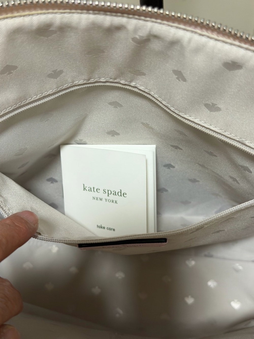 kate spade Pink Floral Tote with Navy Handles - Picture 6 of 10